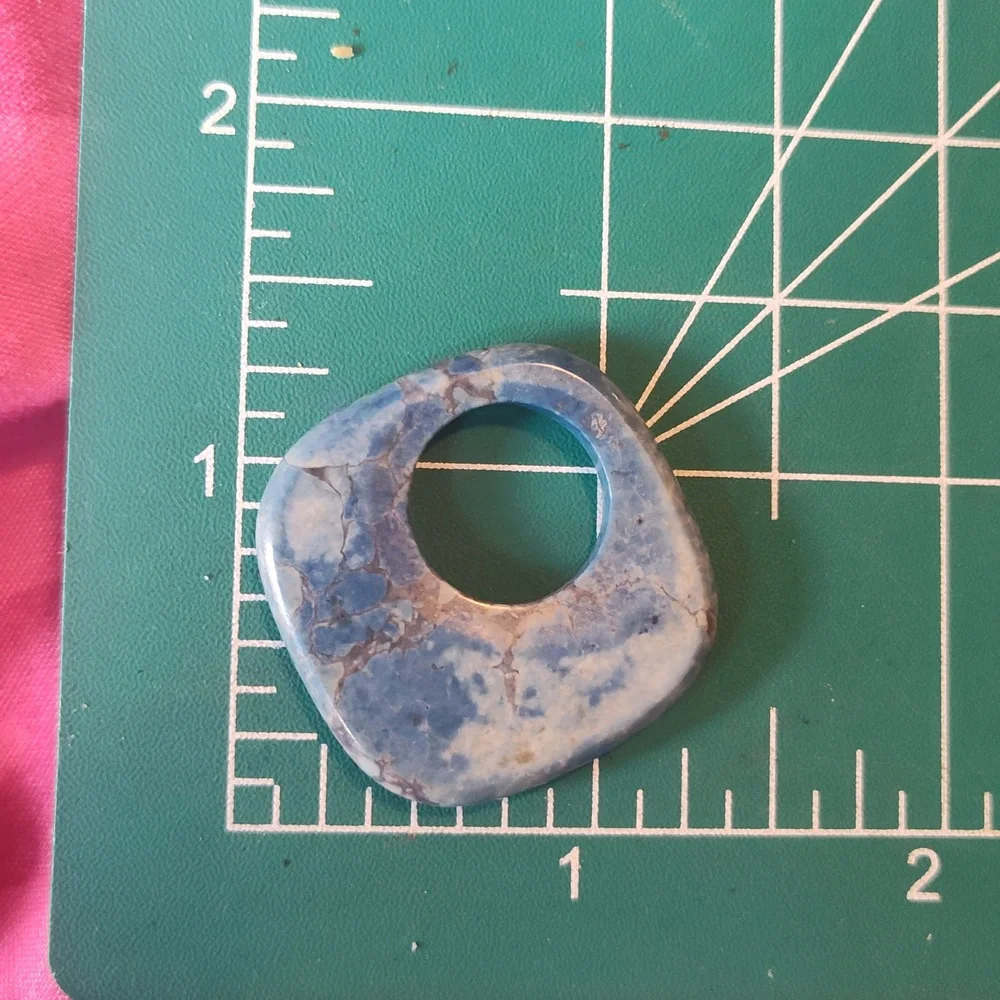 Blue Sea Sediment Jasper Stone Necklace Pendant - Picture 4 of 4